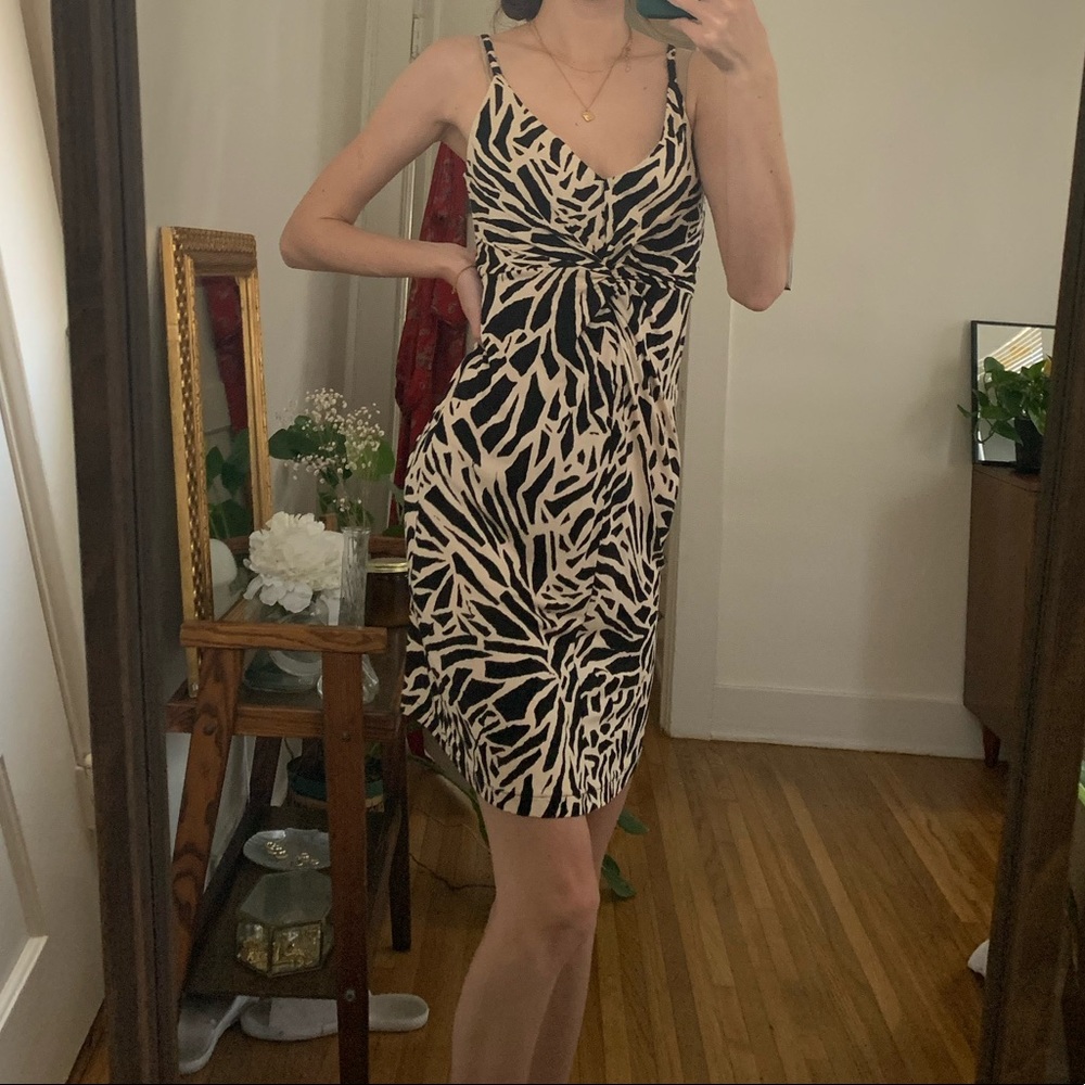 Black and Cream Funky Print Dress